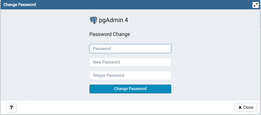 Change current user password dialog