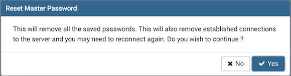 Reset master password